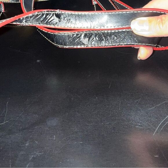 Lodis Audrey Zip Top Tote W/ Organization - Black with Red Trim - Picture 10 of 11